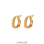 گوشواره طلا حلقه ای کارتیر لاو مربعی