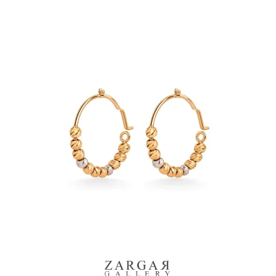 گوشواره طلا حلقه ای گوی البرنادو